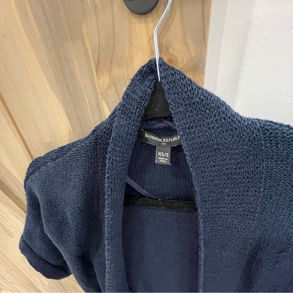 Banana Republic Navy Knit Wrap Sweater XS/S - Picture 3 of 5